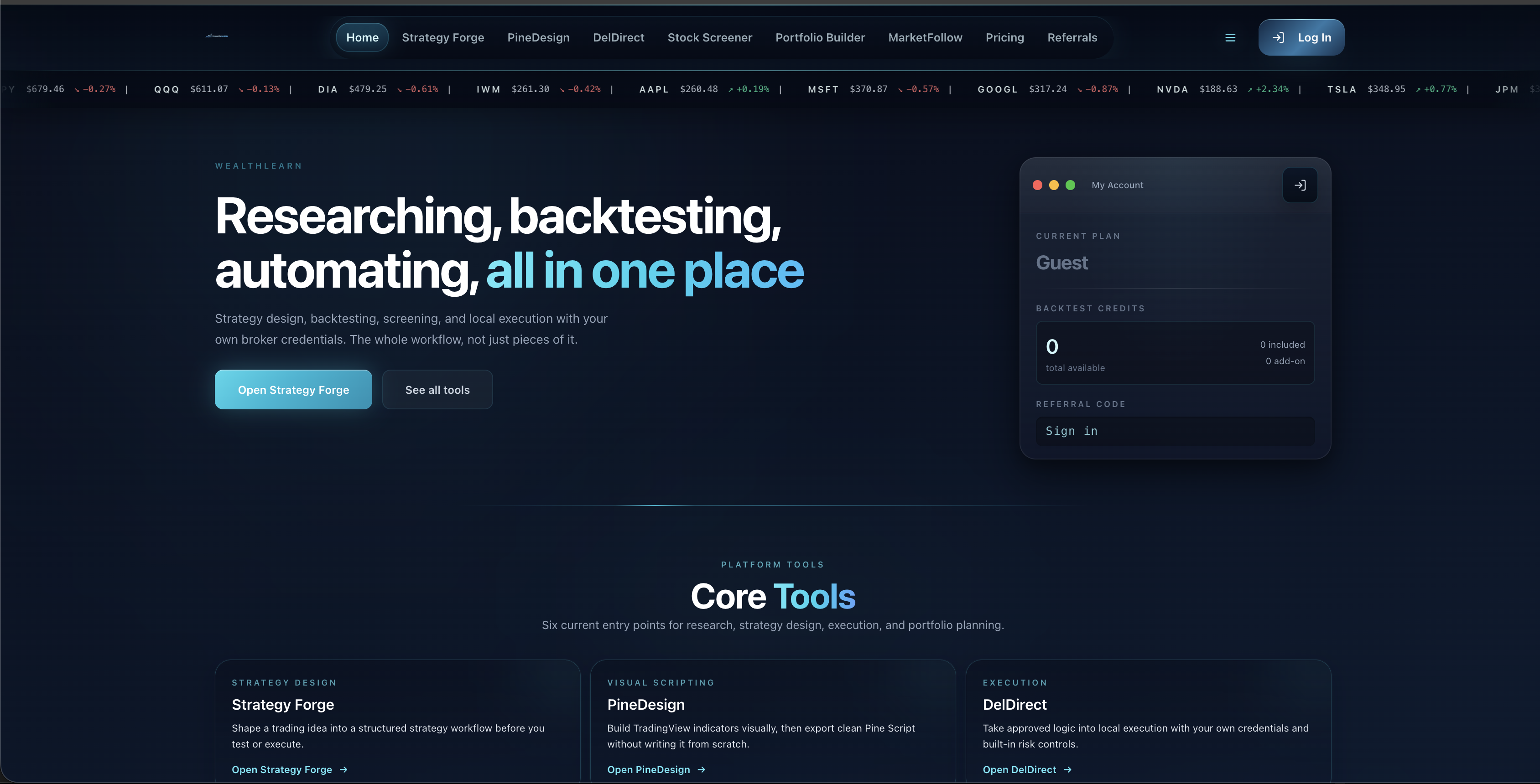 WealthLearn platform preview 1